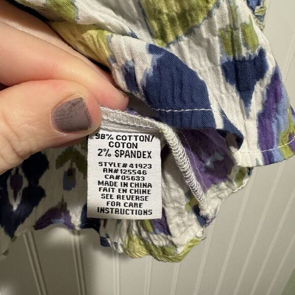 Habitat Floral Ikat Cotton Tunic Top Size Large - Picture 5 of 6